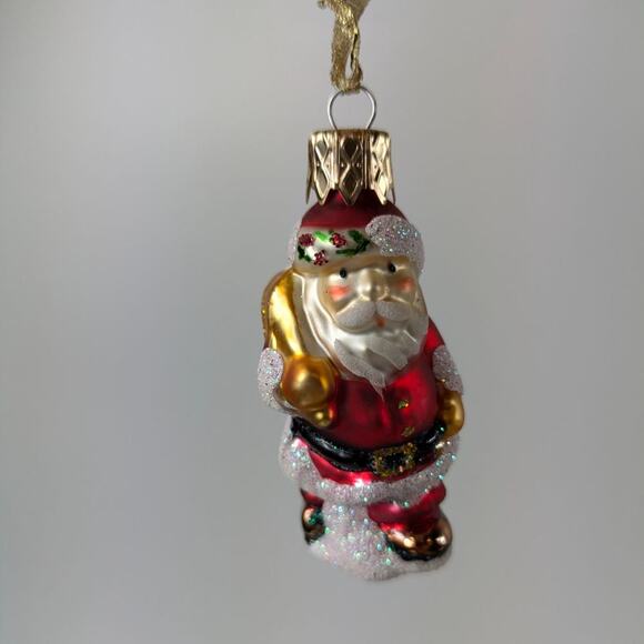 Mouthblown Christmas Ornaments 2.5" Set 4 Snowman Tree Santa Claus Holiday Decor - Picture 6 of 16